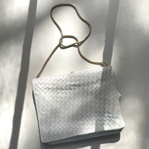 Vintage Bottega Veneta White Woven Bag